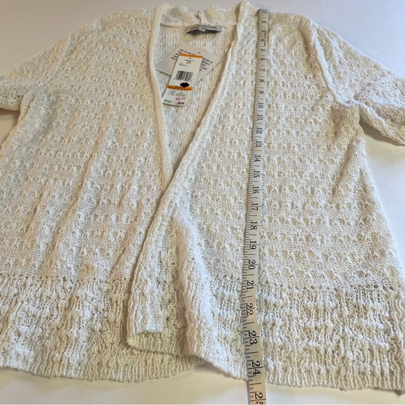 Jones New York Women's Short Sleeve Open Front White Sweater Size PS - Picture 9 of 10